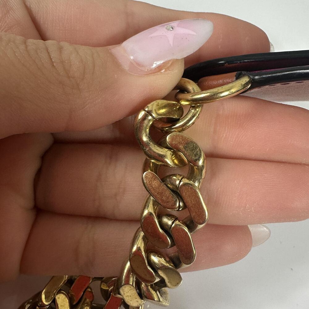 Chloe Multicolor Leather Envelope Chain Key Pouch Charm Gold Tone Made In Italy - Picture 12 of 16